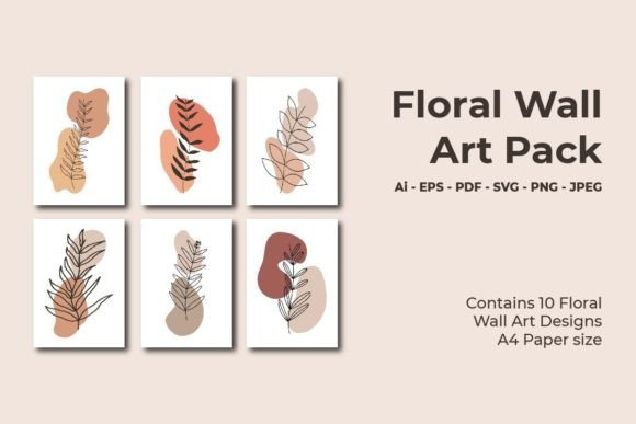 Aesthetic Floral Boho Wall Art Pack