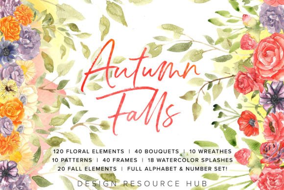 Bringing Autumn’s Warmth to Your Designs with the Floral Watercolor Pack Autumn Falls