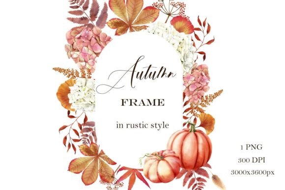 Elevate Your Autumn Designs with an Exquisite Autumn Floral Frame and Fall Harvest PNG Bundle