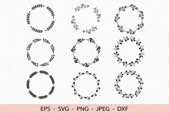 Floral Round Wreath: Beautiful Digital Designs for Crafters
