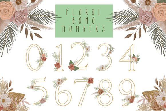 How Floral Boho Numbers PNG JPEG Collections Streamline Your Design Workflow