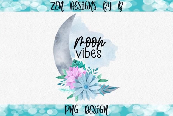Moon Vibes Floral Sublimation Design