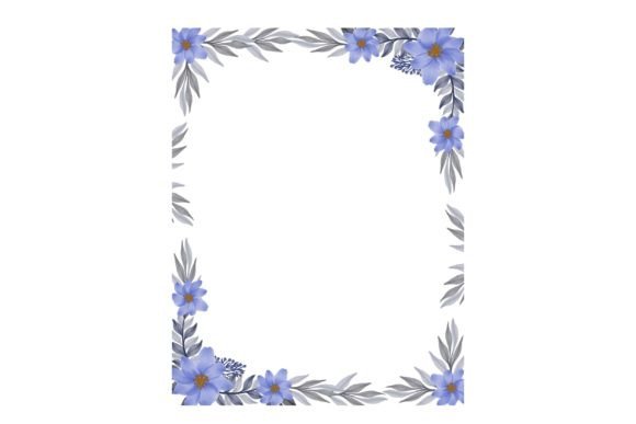 Purple and Grey Floral Frame: A Practical Watercolor Illustration for Modern Designers