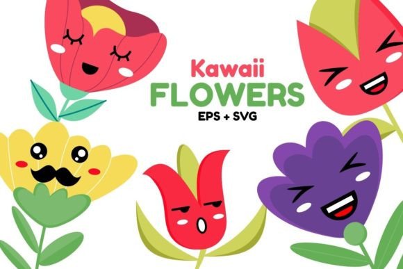 The Cute Kawaii Floral Illustration Pack Brings Soft Joy to Everyday Projects