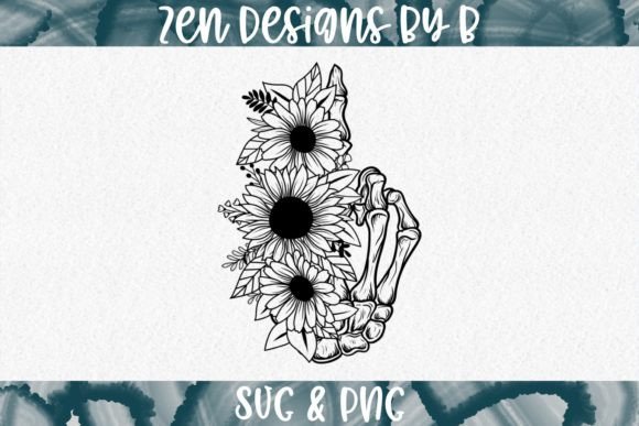 The Floral Skeleton Hand Graphic: Blending Botanical Beauty with Gothic Edge