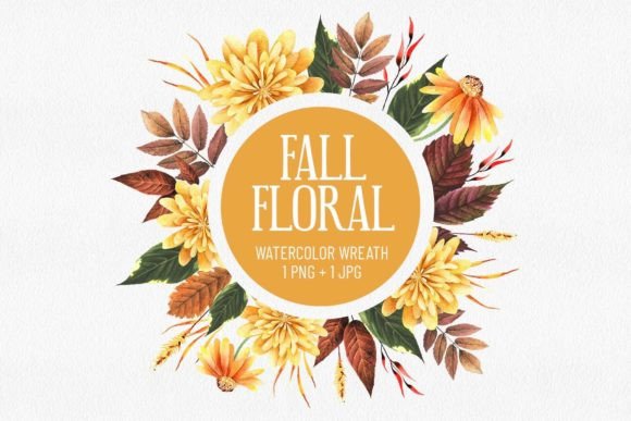 Watercolor Fall Floral Wreath for Seasonal Creativity